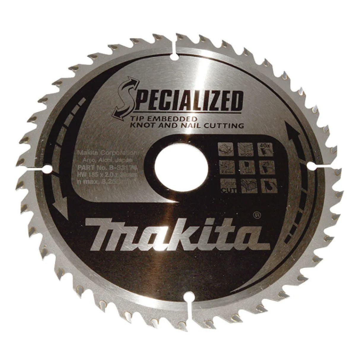 Lame de scie SPECIALIZED B 33118 pour une coupe nette dans le bois Medium Cut Makita B 33118