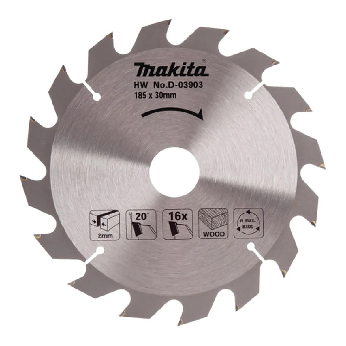 Lames carbure bois standard, pour scies circulaires MAKITA/Taille:Ø 185 mm x 40 Dents