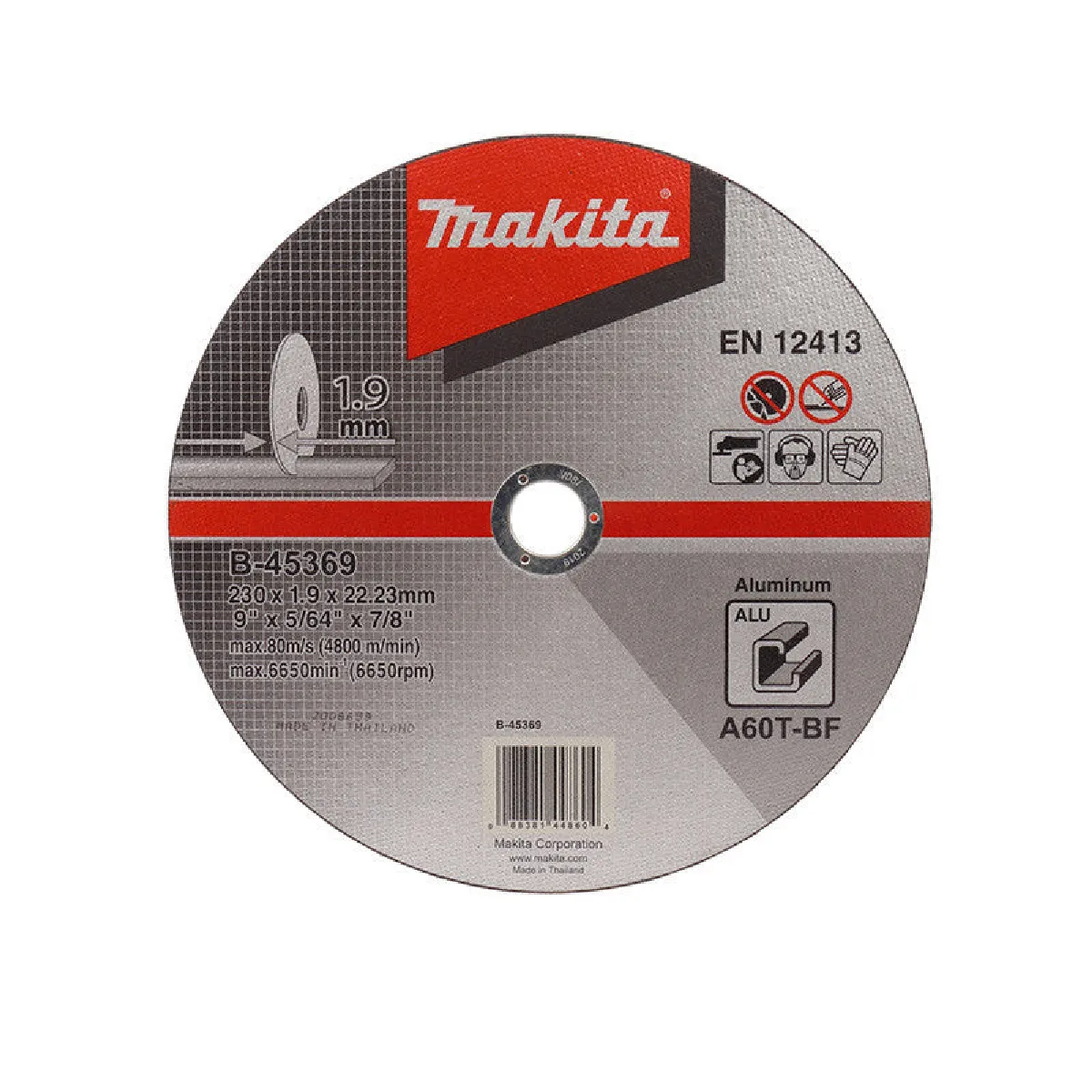 Disque à tronçonner aluminium pour meuleuses MAKITA B 45369 - vue 2