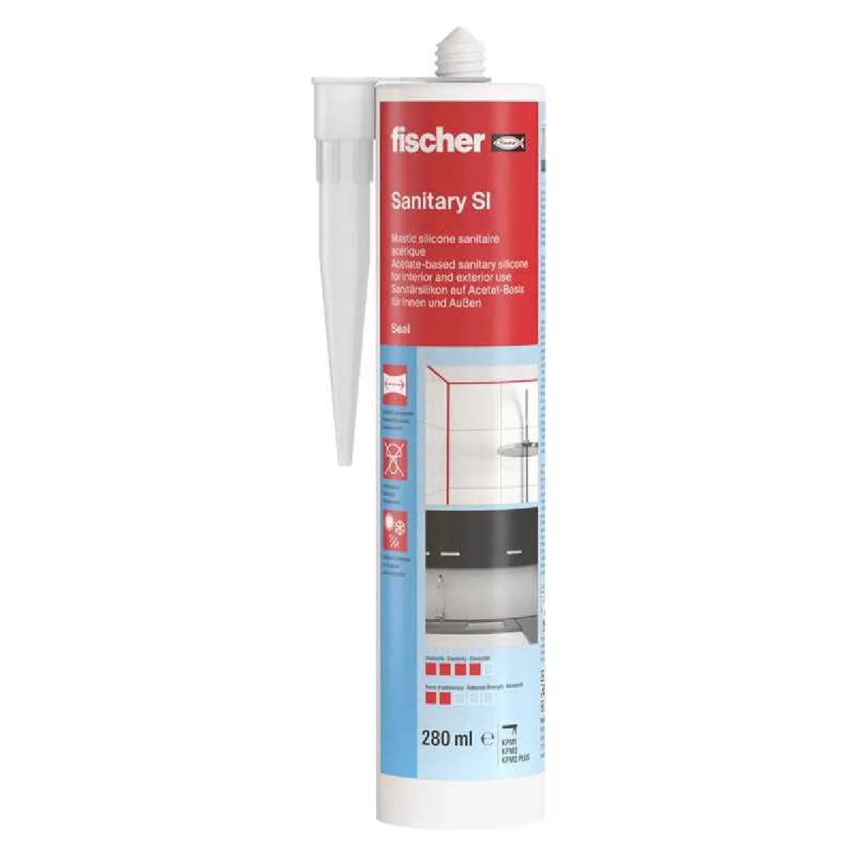 Mastic silicone SI spécial sanitaires FISCHER 58515 1 cartouche de 280 ml - vue 3