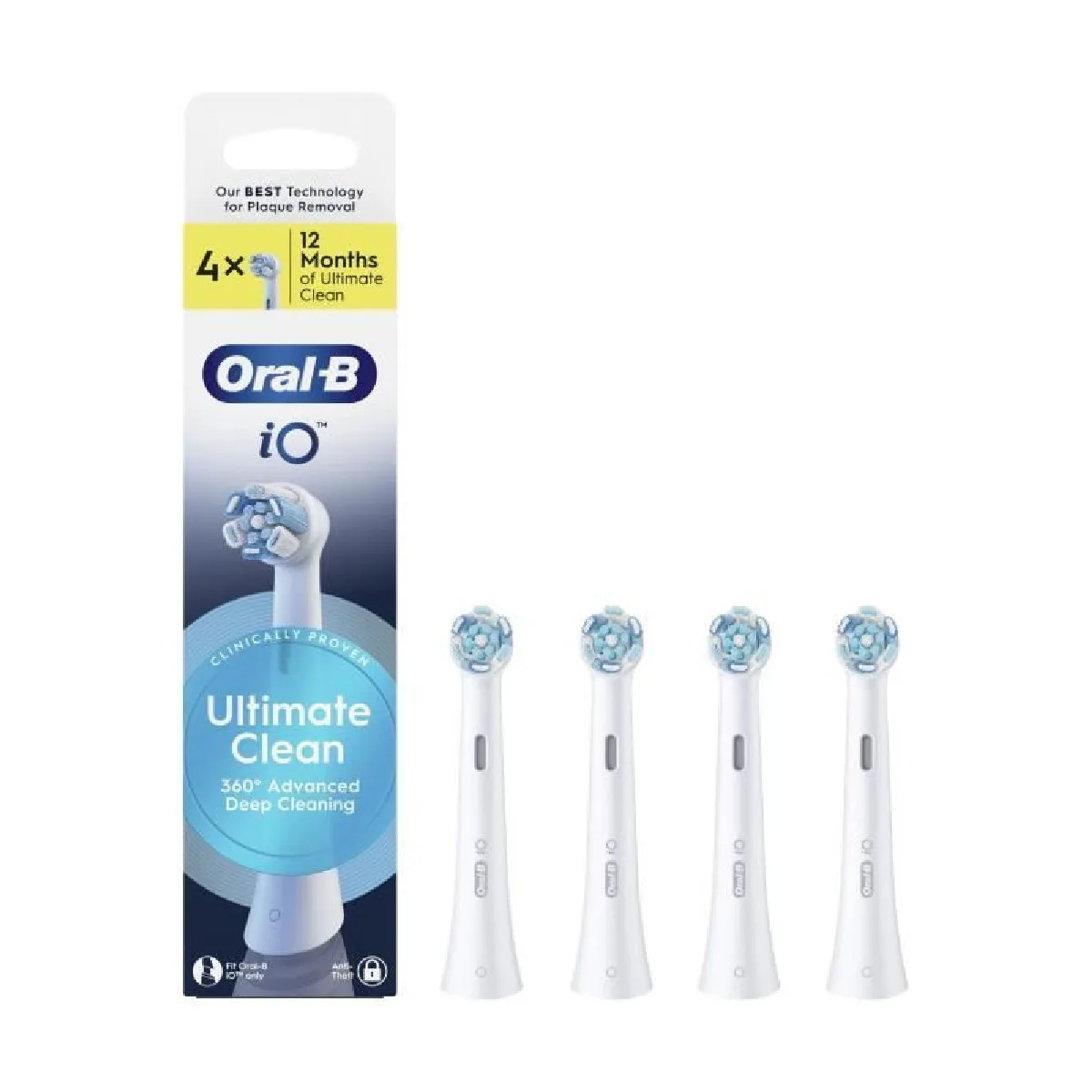 Brossettes - ORAL-B - IO refills Ultimate Clean - Pack de 4 - Blanc