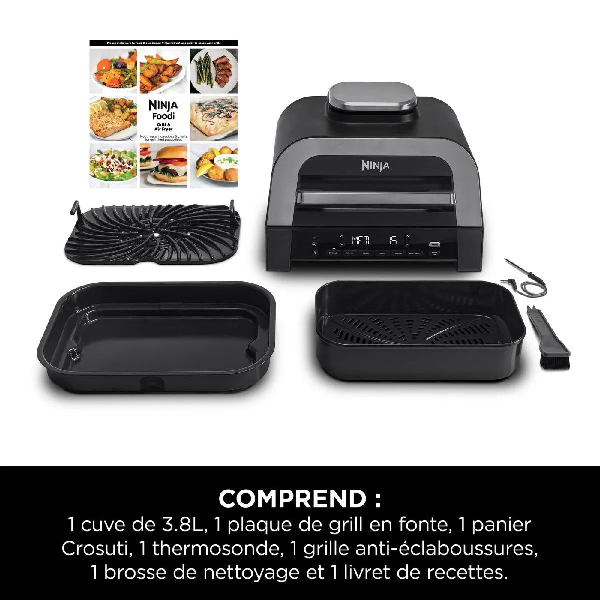 Ninja Argent Grille-Viande Air Grill Thermosonde Et Airfryer - Image 4