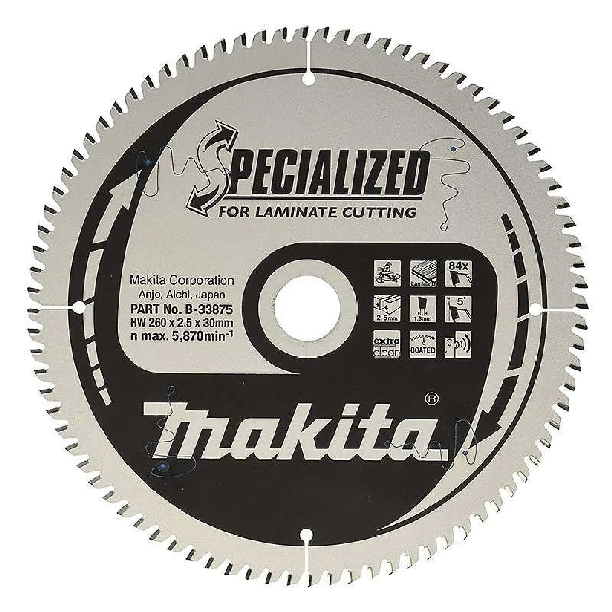 Makita Lame de scie SPECIALIZED 260x30x84D B 33875 - vue 3