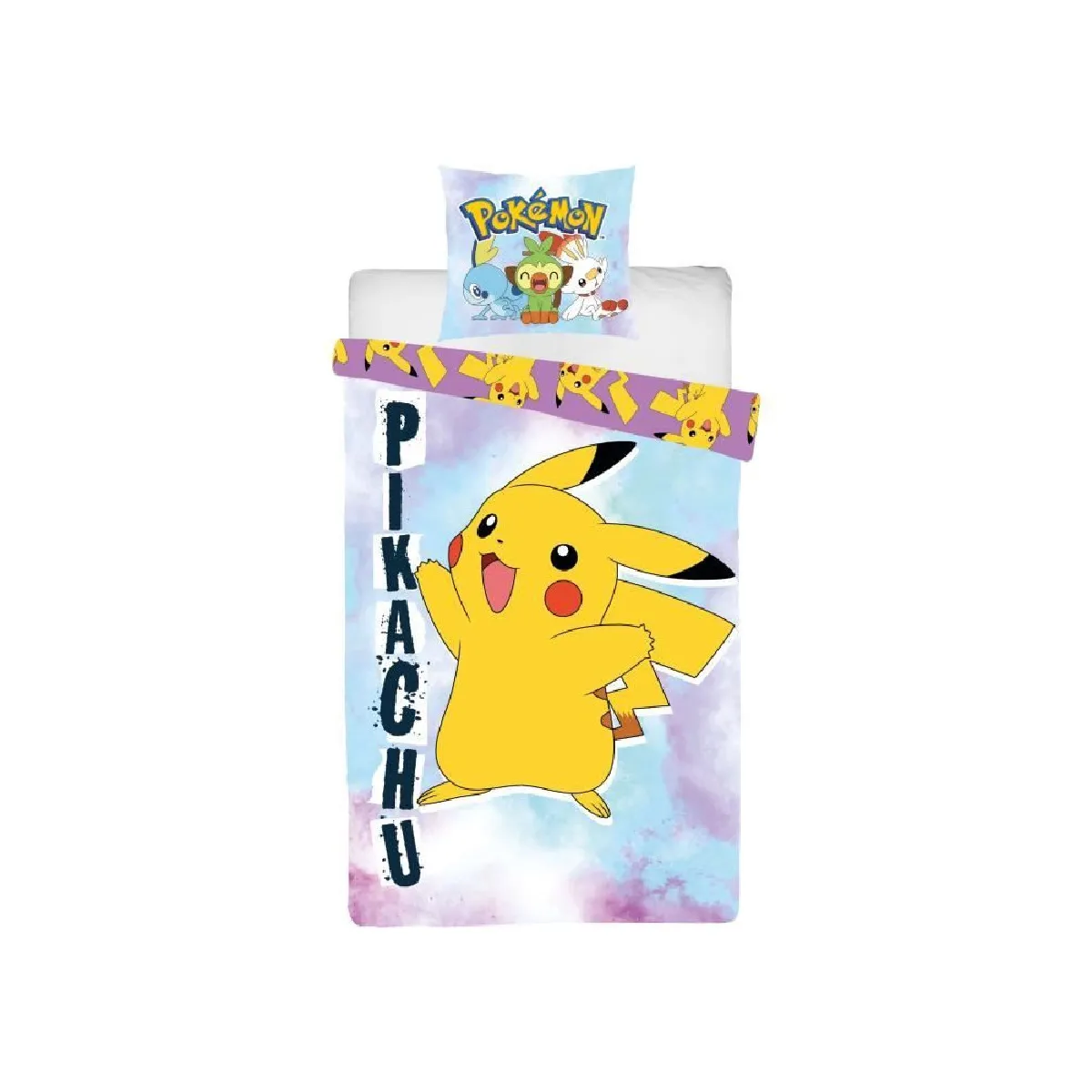 Parure de lit réversible POKEMON Pikachu Microfibre 1 housse de couette 140 x 200 cm + 1 taie 63 x 63 cm - vue 7
