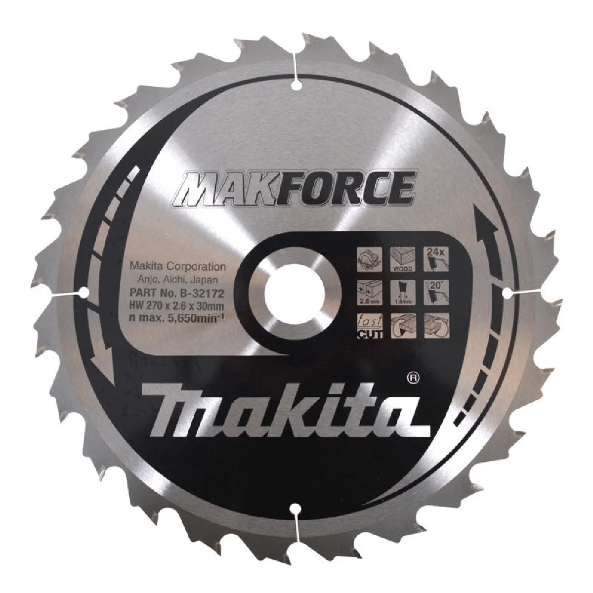 Makita MAKFORCE lame de scie 190x30x12Z B 32144 Durchmesser: 190 mm Dicke:1.4 mm lame de scie - vue 2