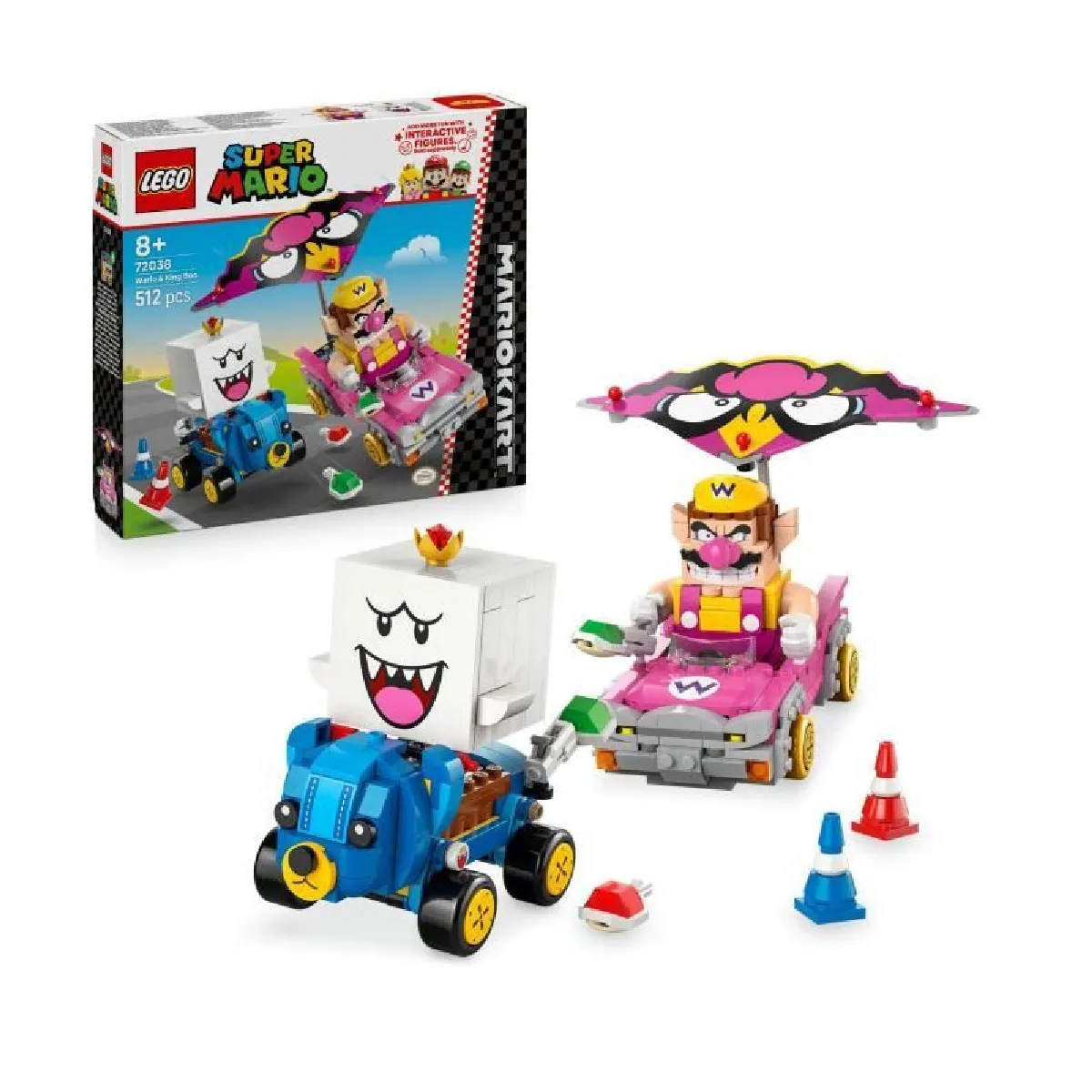 LEGO Super Mario 72038 Mario Kart – Wario et Roi Boo - Jeu de Construction des 8 ans
