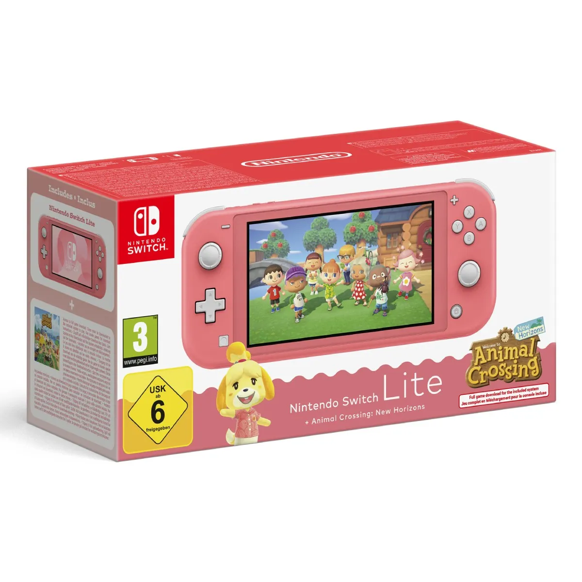 Consola Nintendo Switch Lite Coral + Animal Crossing: New Horizons