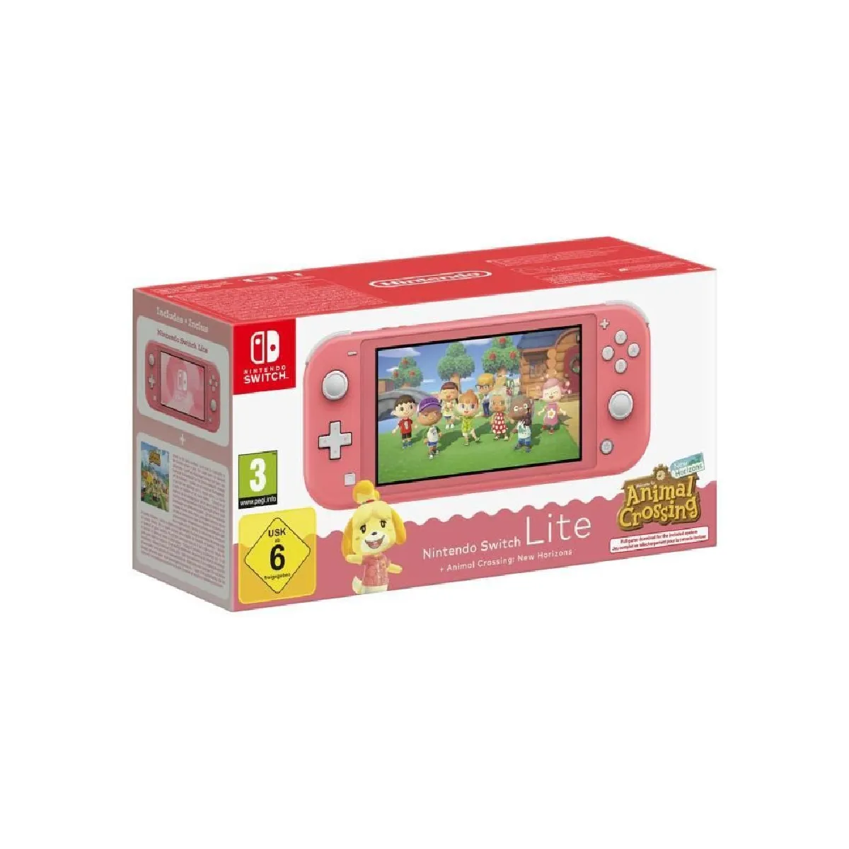 Console portable Nintendo Switch Lite • Corail + Animal Crossing: New Horizons (Téléchargement)