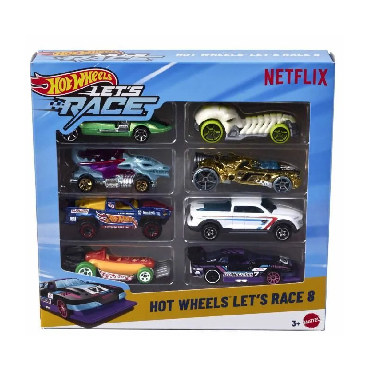 Hot Wheels Coffret de 8 voitures miniatures Let's Race pour enfants à partir de 3 ans - Image 3