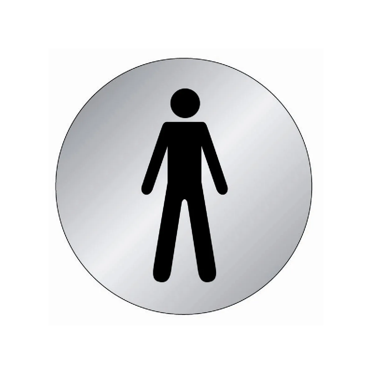 GENERIQUE - Plaque signalétique - Toilette Homme - Aluminium brossé - 75mm - Image 4