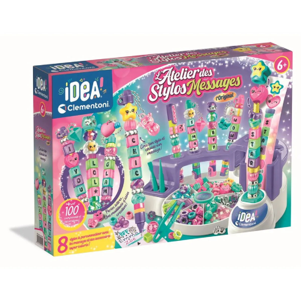 Clementoni | ’Atelier des Stylos – Édition Messages | Kit Créatif Enfant + | Crée 8 Stylos Personnalisés avec Perles Alphabet Stickers et Personnages | Activité Manuelle Ludique - vue 10