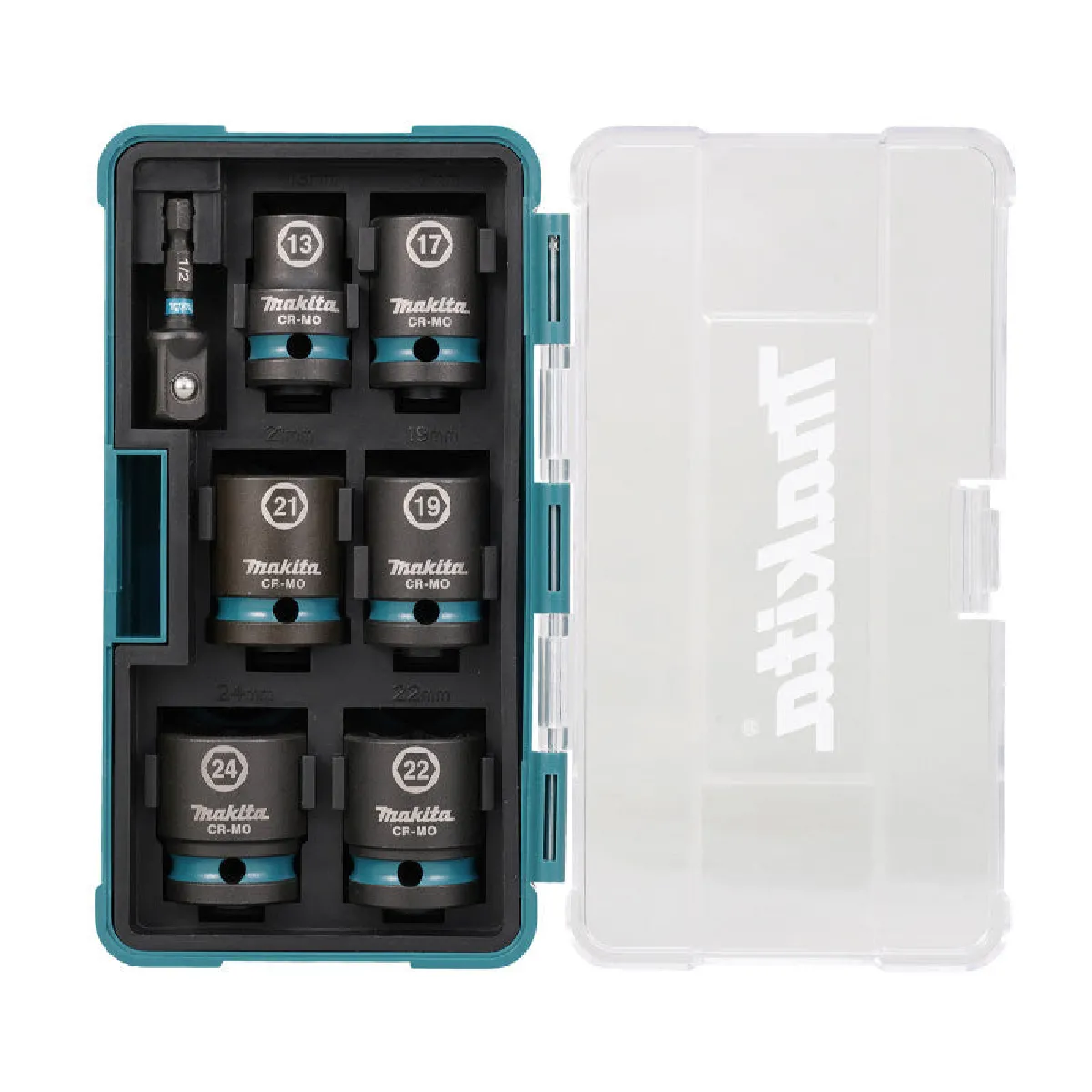 MAKITA Coffret de 6 douilles 12 IMPACT avec Adaptateur HEXA 14'' E 16592 - vue 2