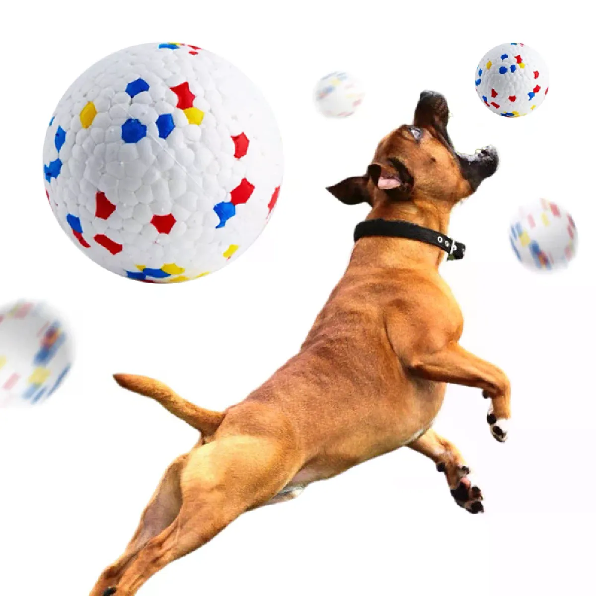 Comparer les prix de Balles de jeu solides et résistantes aux morsures pour petits et grands chiens. Balle à mâcher en TPU haute élasticité pour animaux de compagnie, jouet interactif anti-grincement pour chiots.~01002
