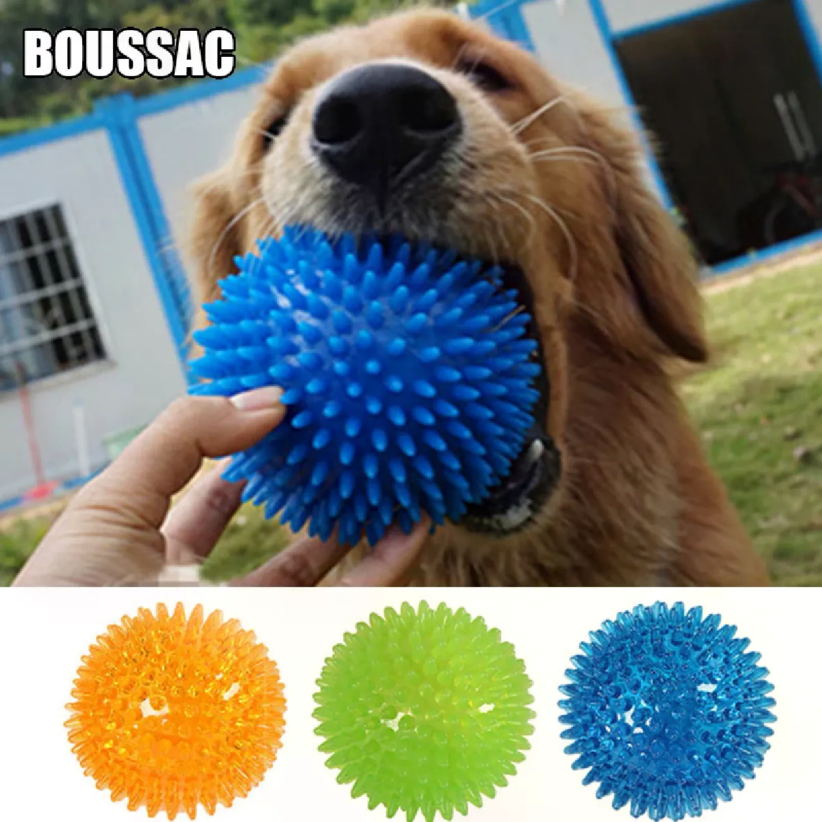 Comparer les prix de Jouets pour chiens, chats, chiots, jouets sonores, polka, couineur, nettoyage des dents, balle en TPR, entraînement des dents pour animaux de compagnie, jouet à mâcher, balles d'épines, accessoires~00364