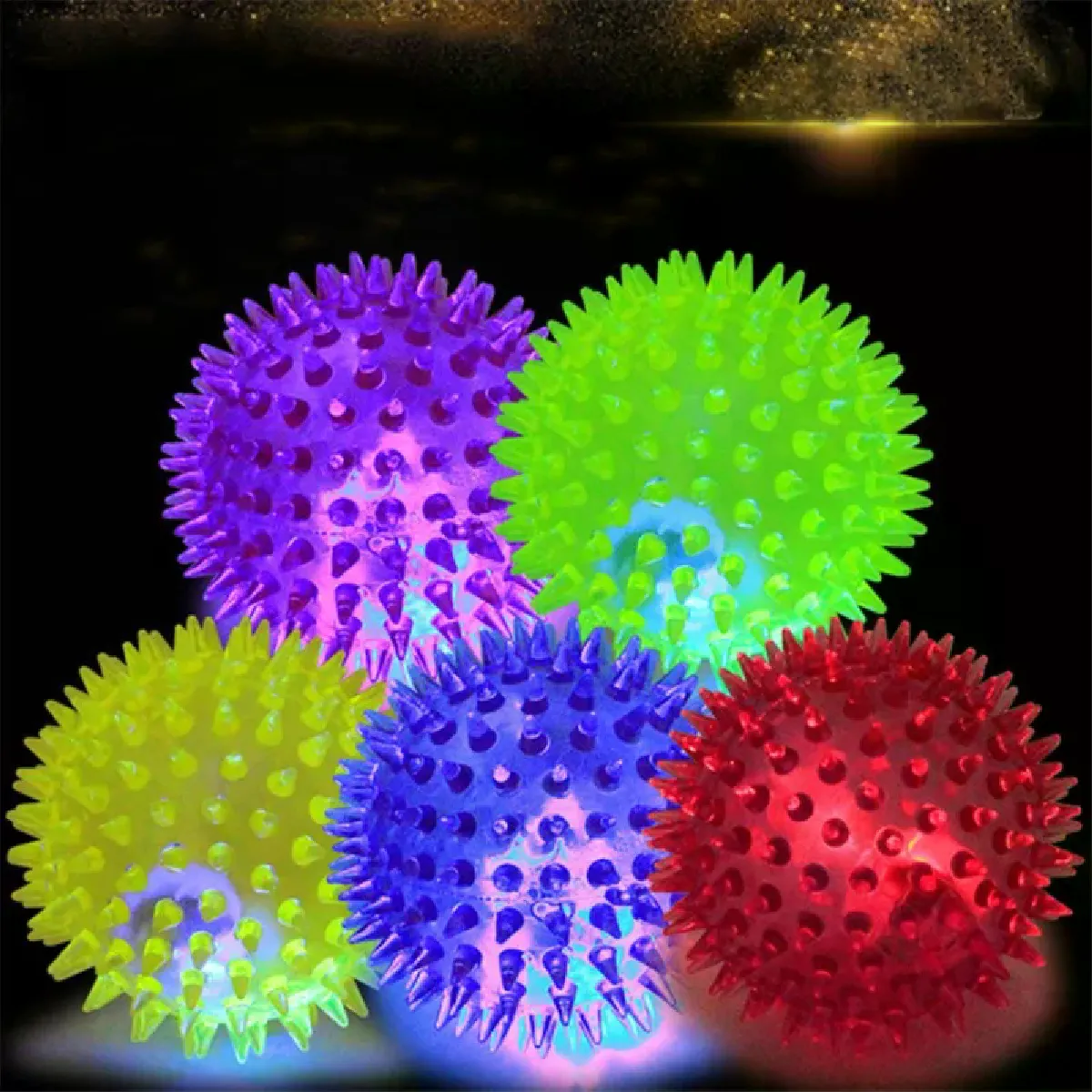 Comparer les prix de Jouets couineurs pour animaux, colorés, doux, en caoutchouc, lumineux, pour chat, chiot, jouet sonore, nettoyage des dents, balle, dents, jouet à mâcher, fournitures pour animaux~01539