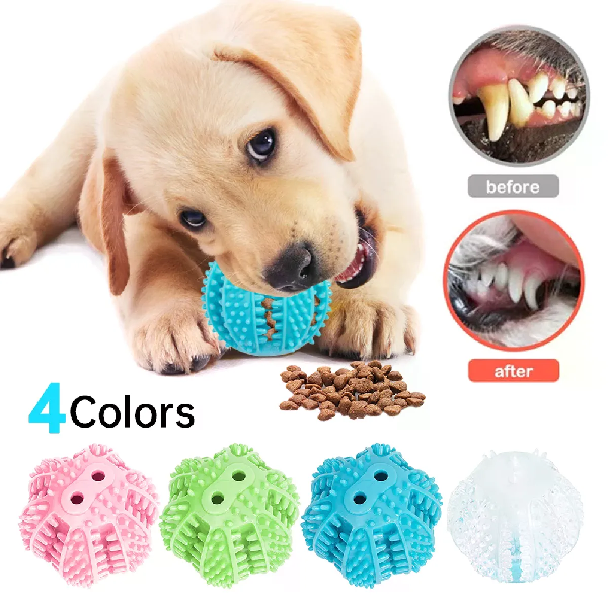 Comparer les prix de Jouets interactifs pour chiens, balles en caoutchouc pour chiens, jouets interactifs pour chiens, jouets pour nettoyage des dents, petits jouets pour grands chiens, balle pour jouets pour animaux de compagnie, nouveaux~01639