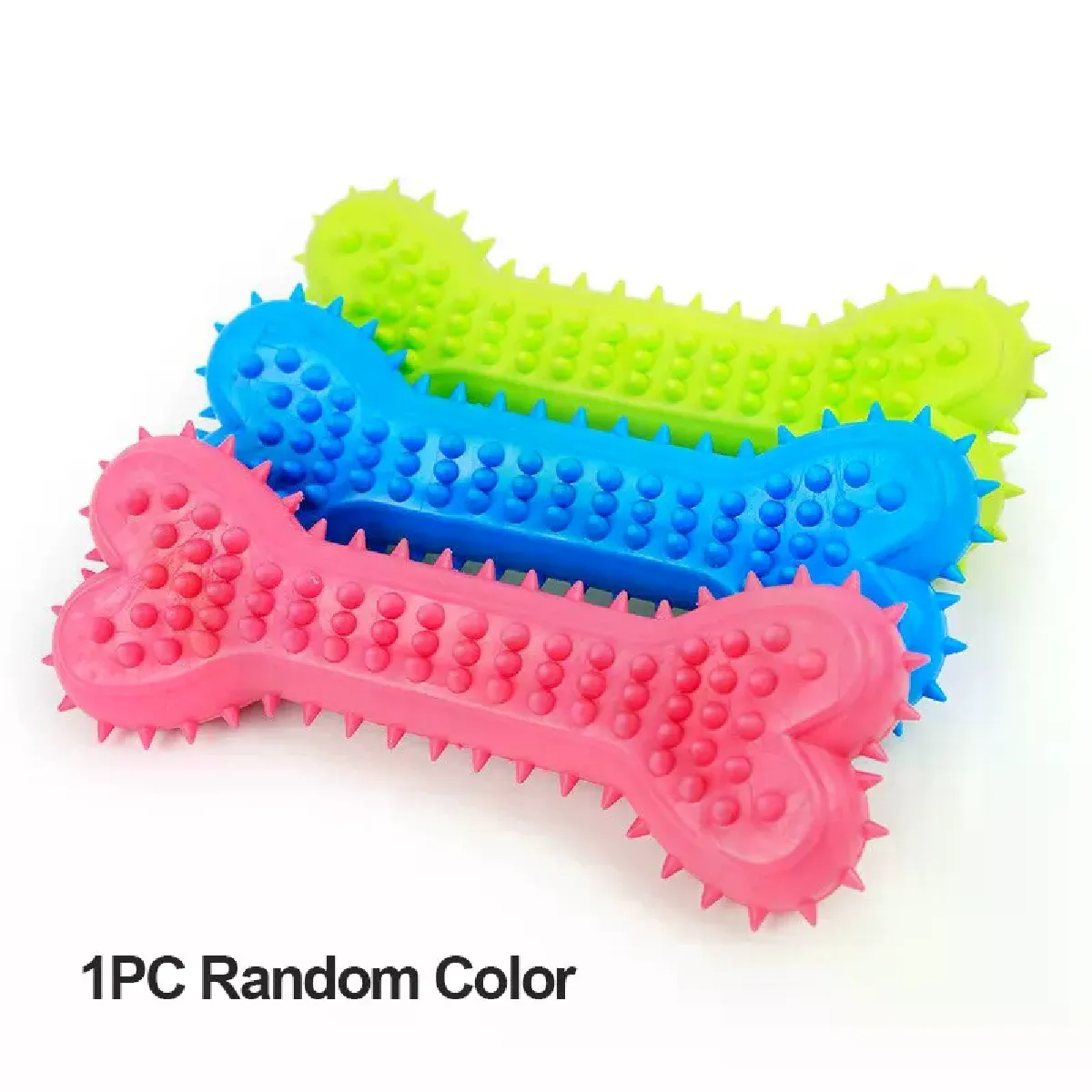 Comparer les prix de Jouet à mâcher en caoutchouc souple pour animaux de compagnie, résistant à la mastication, en forme d'os, pour petits chiens, fournitures de dressage pour animaux de compagnie~00028