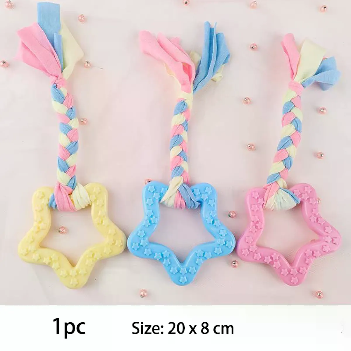 Comparer les prix de Jouets pour petits chiens à mâcher en TPR, nœuds, résistants aux morsures, nettoyage des dents, dressage de chiens, accessoires interactifs~00993