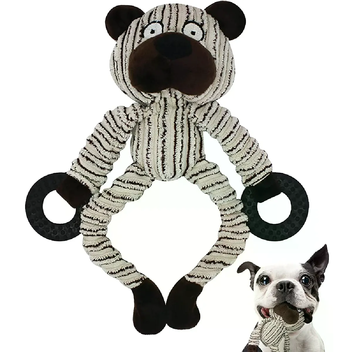 Meilleurs prix pour Jouets couineurs pour chiots, jouets de dentition en peluche pour chiots, jouets d'entraînement pour chiens de petite taille, jouets interactifs pour chiens en forme de singe mignon~01944