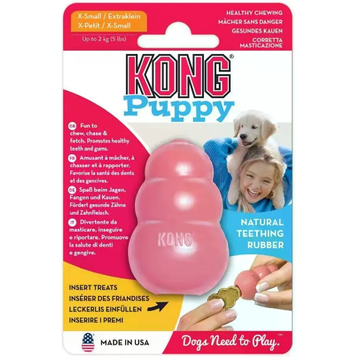 Comparer les prix de Jouet pour chiot KONG en caoutchouc naturel pour la dentition, la poursuite et la récupération (la couleur peut varier)~01487