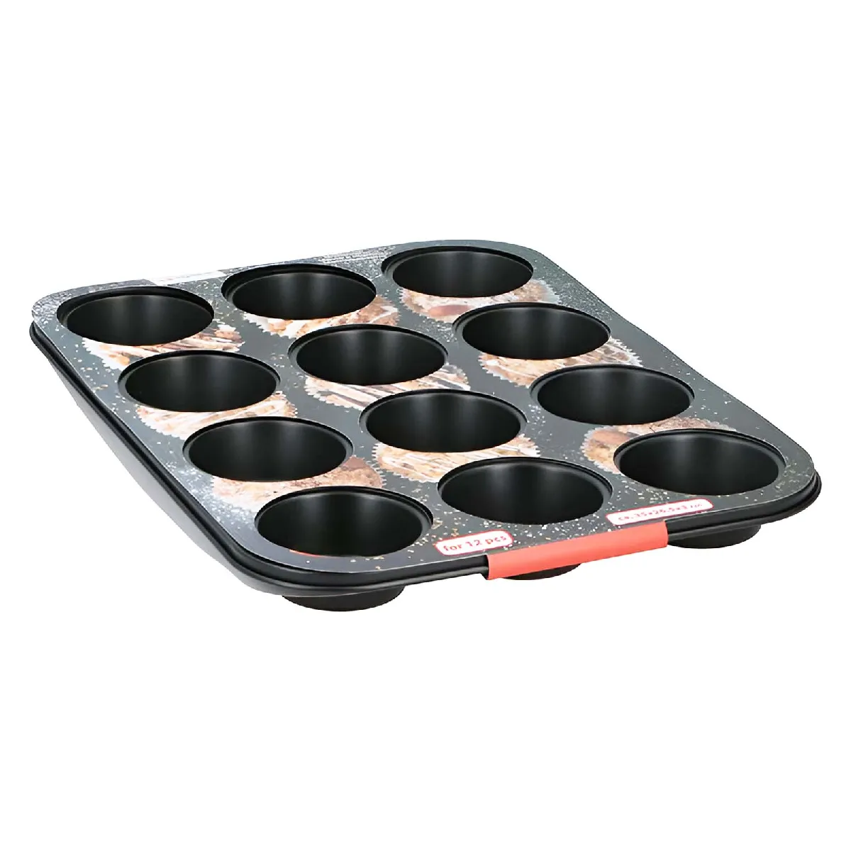 Alpina Noir Moule À Muffins / Cupcakes 12 Cavités Antiadhésif Cuisson Homogène