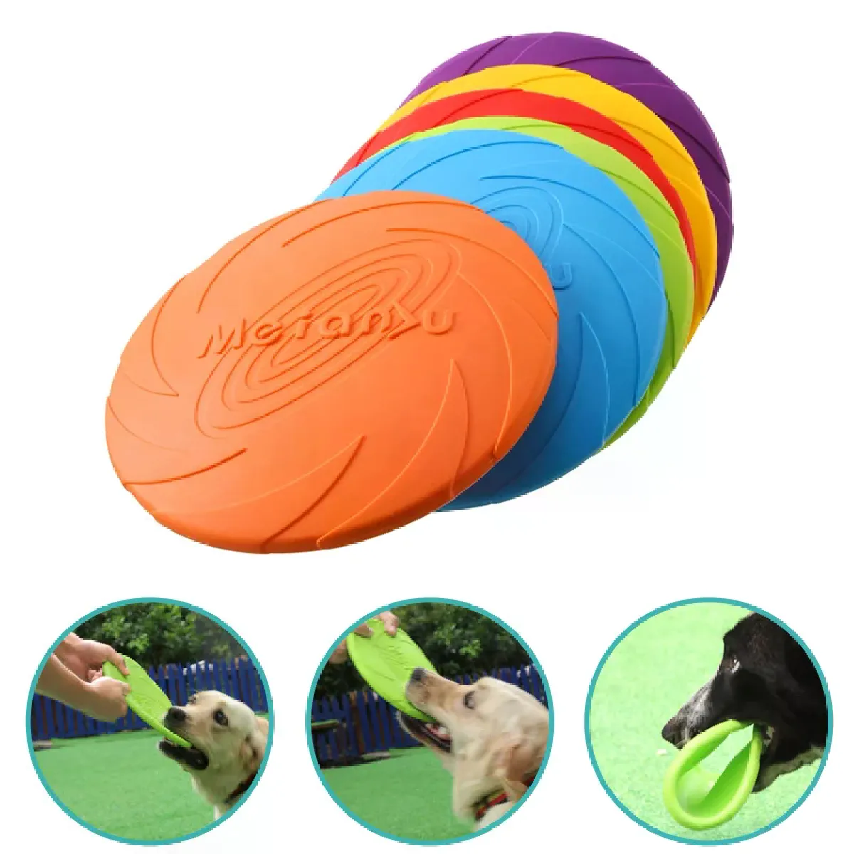 Comparer les prix de Frisbeed en silicone pour chien, jouet interactif d'entraînement, disque volant, 15/18/22 cm~00689