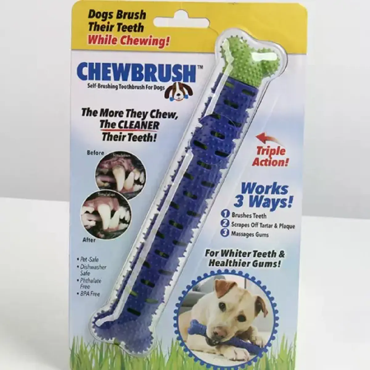 Meilleurs prix pour Bâtonnet molaire pour chien en silicone de qualité alimentaire sans BPA en forme d'os pour le nettoyage des dents de chien, interactif et résistant aux morsures, fournitures pour animaux de compagnie simulées~00066