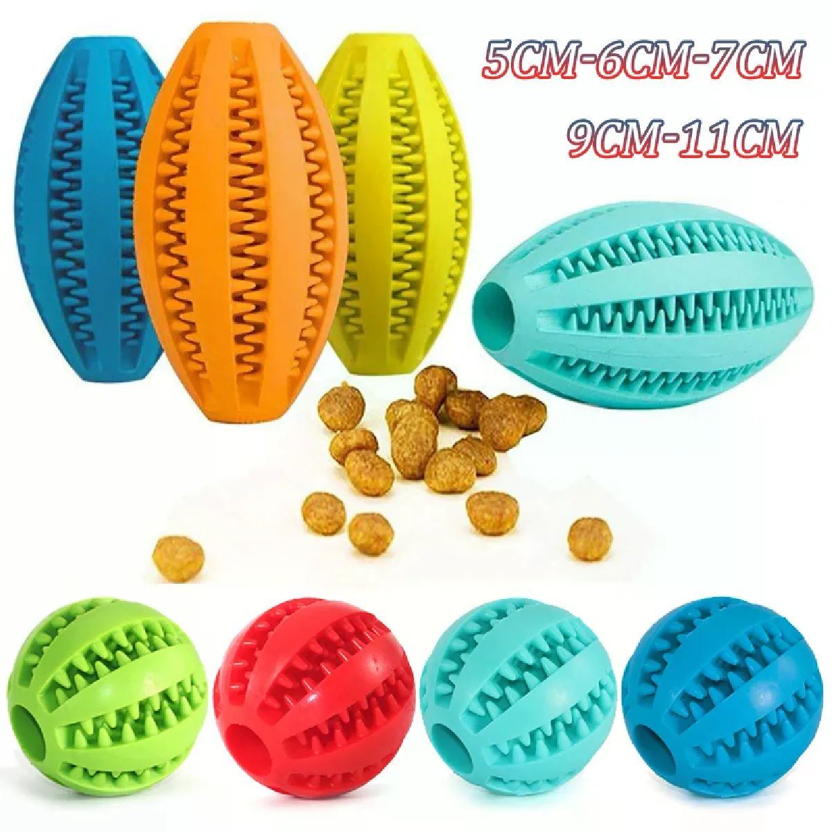 Comparer les prix de Jouets pour chiens en caoutchouc extensible, balle anti-fuite, amusants et interactifs, balles de nettoyage des dents pour animaux de compagnie, jouets à mâcher résistants aux morsures, 5 cm/6 cm/7 cm/9 cm/11 cm~00352