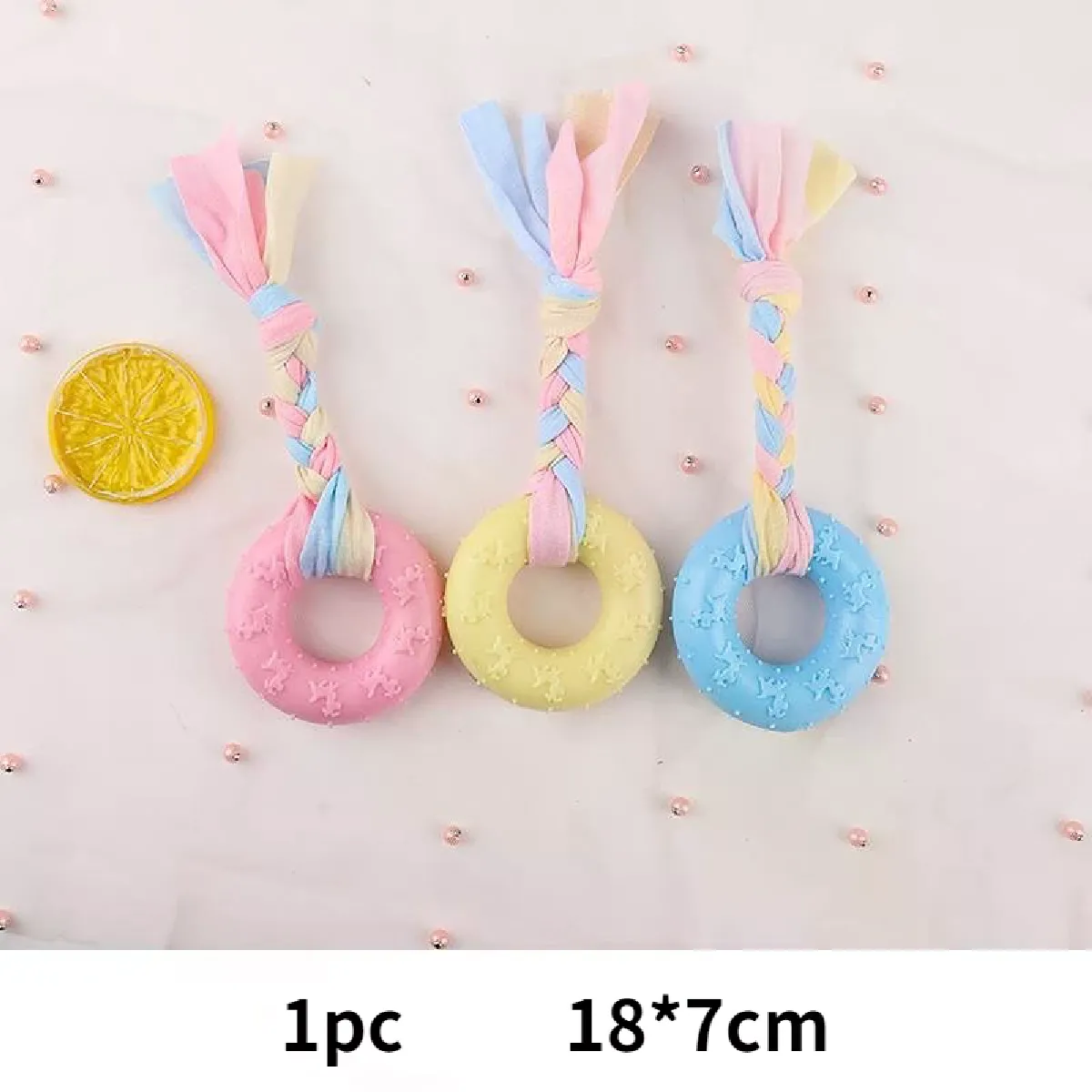 Comparer les prix de Jouets pour petits chiens à mâcher en TPR, nœuds, résistants aux morsures, nettoyage des dents, fournitures de dressage pour chiens, accessoires interactifs~03068