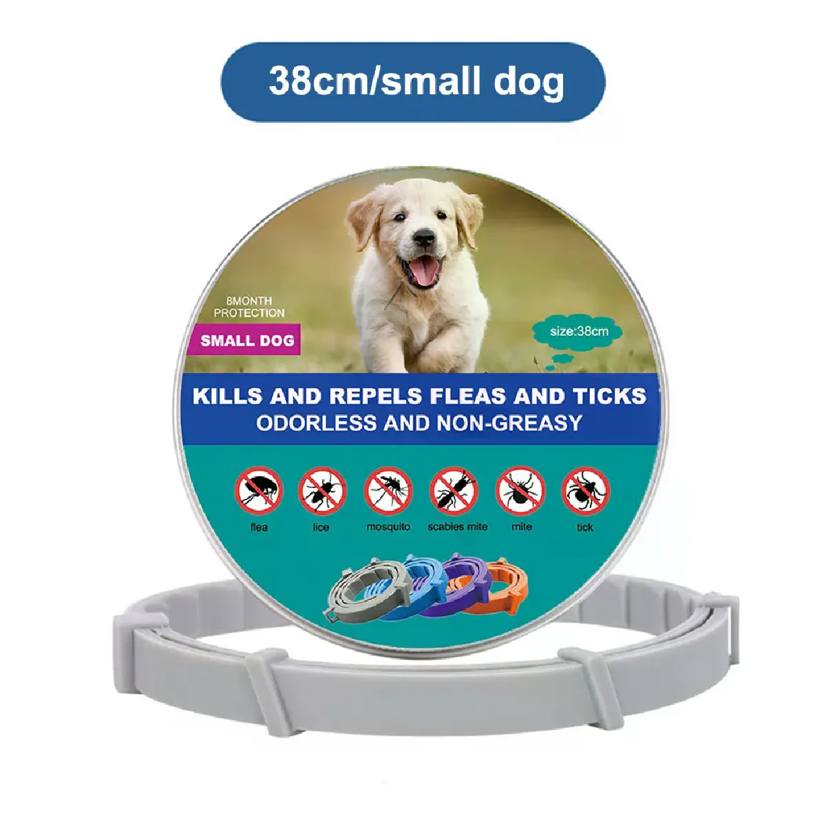 Comparer les prix de Nouveau collier pour chat, collier vétérinaire anti-puces et anti-tiques pour chiens et chats, collier antibactérien pour grands et petits chiens~00130