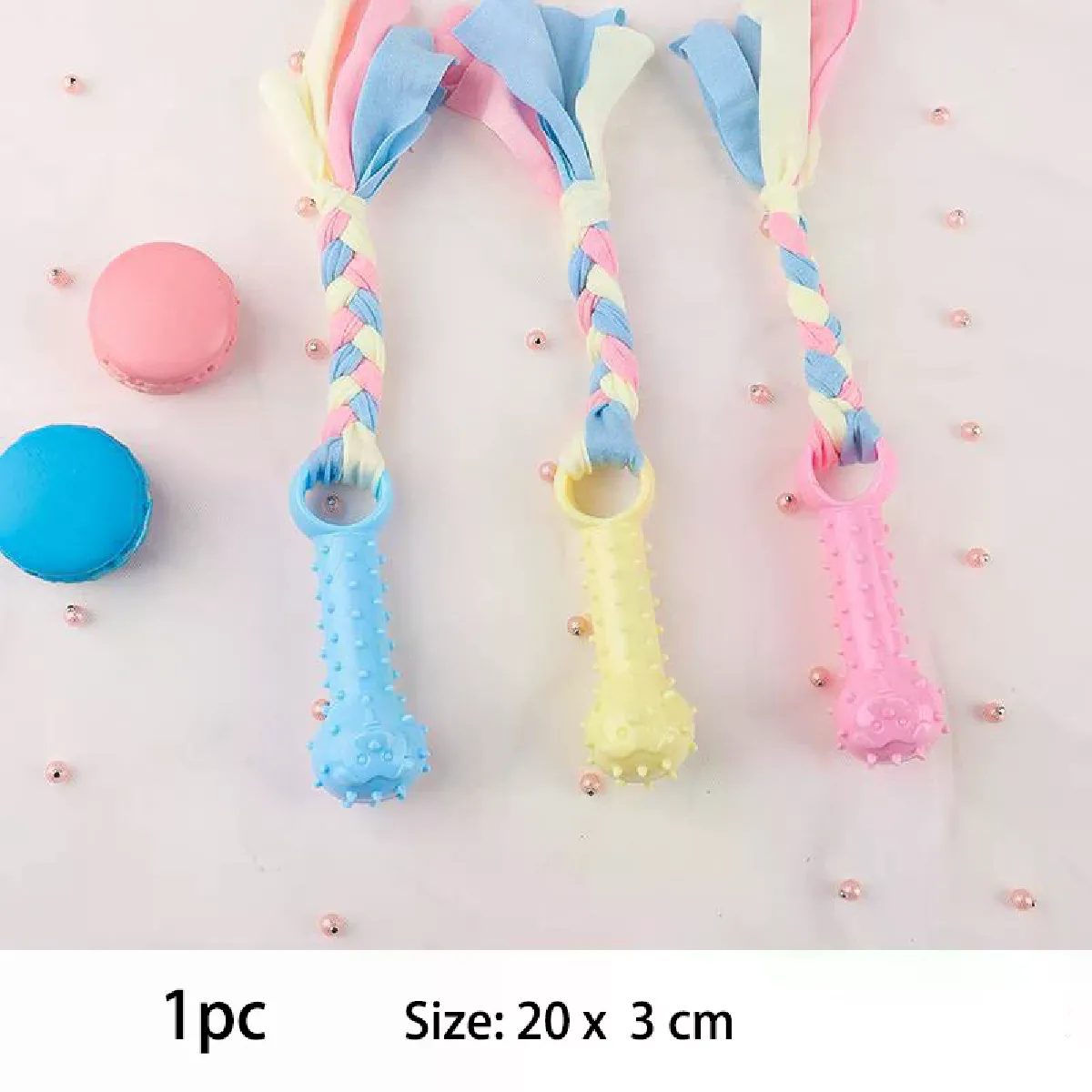 Meilleurs prix pour Jouets pour petits chiens à mâcher en TPR, nœuds, résistants aux morsures, nettoyage des dents, fournitures de dressage pour chiens, accessoires interactifs~03071