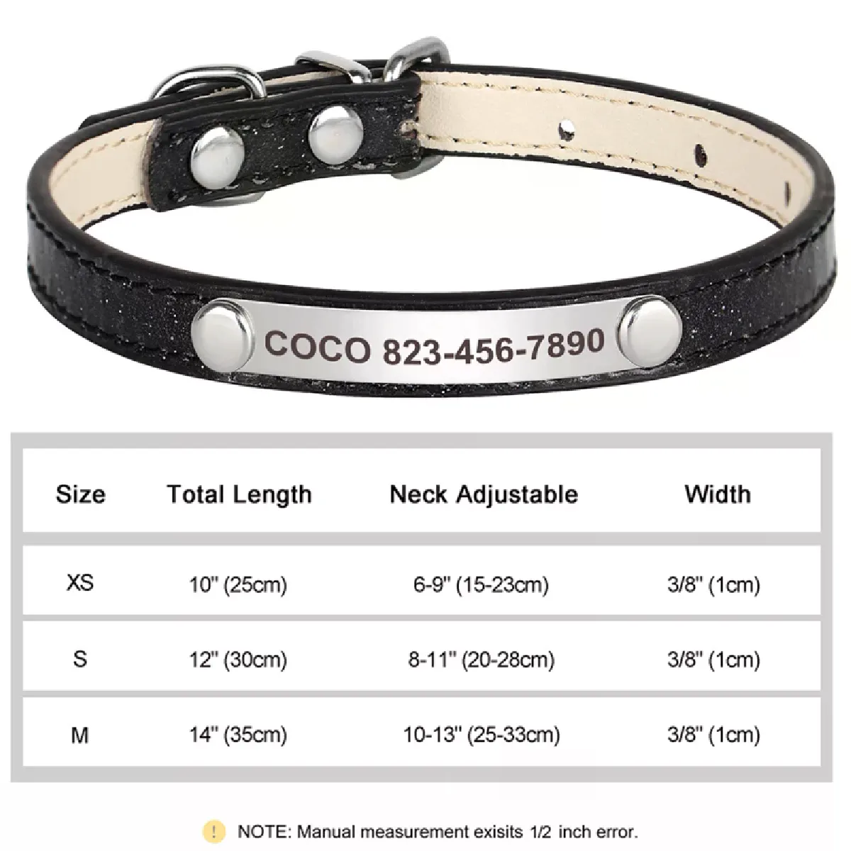 Meilleurs prix pour Collier personnalisé en cuir pour chat/chien Bling Nom personnalisé ID Chaton Collier pour chien Colliers Accessoires pour animaux de compagnie pour chats pour petits chiens Yorkie~00729