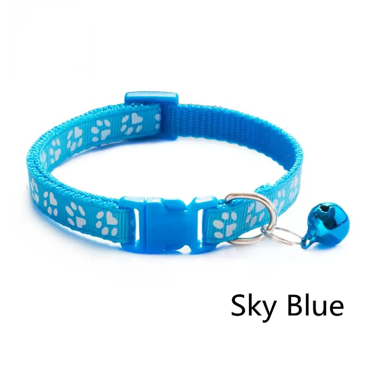 Meilleurs prix pour Collier pour animaux de compagnie avec clochette, accessoires d'empreintes de pattes de chien, chiot, chat, anneau de sécurité réglable, collier pour animaux de compagnie~00482