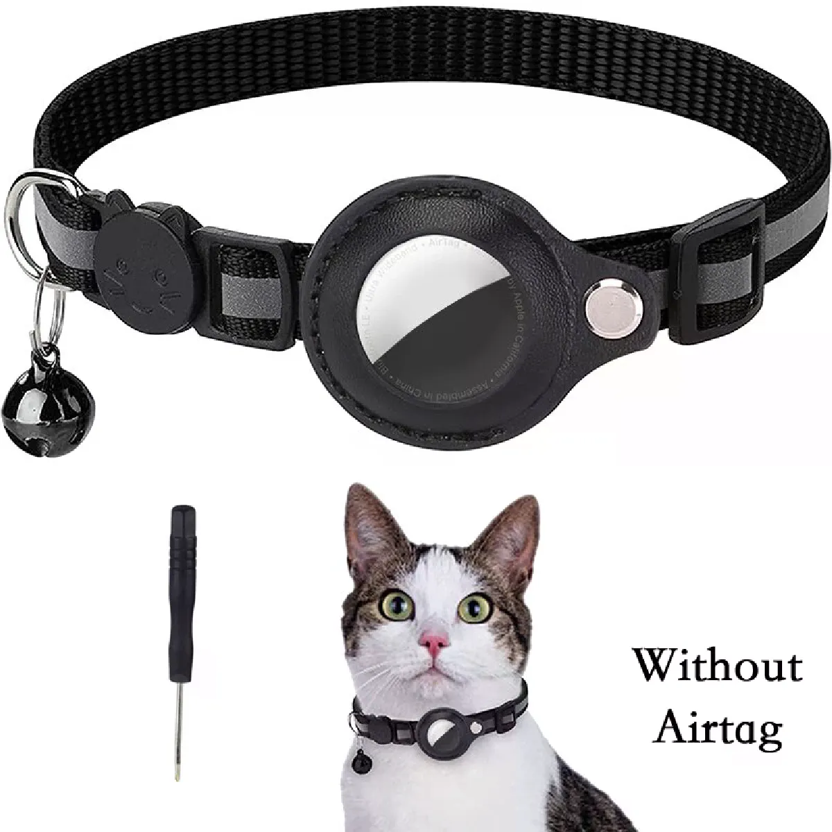 Meilleurs prix pour Étui de protection anti-perte pour collier Airtag Apple pour chat avec clochette, accessoires GPS pour animaux de compagnie~00627