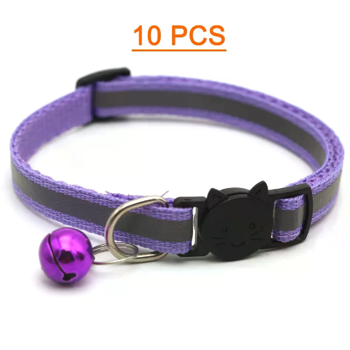 Lot de 10 colliers pour chat en gros avec clochette réglable pour chiot, chaton, livraison directe~00773