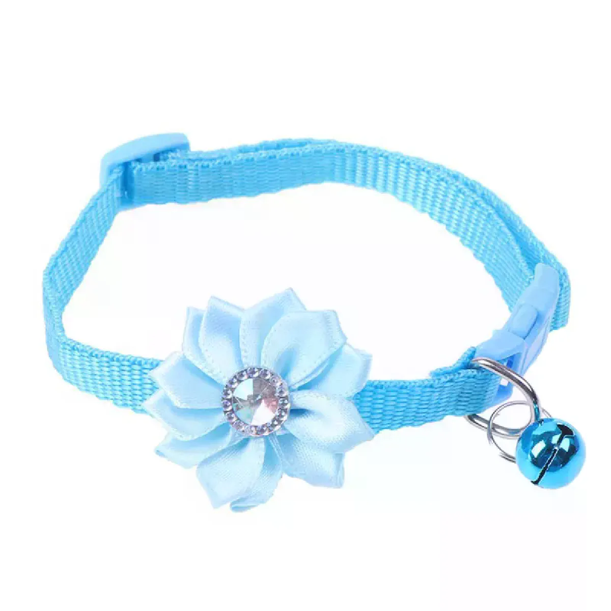 Comparer les prix de Collier pour petit chat/chien, clochette à fleurs, collier pour animal de compagnie, réglable, facile à porter, boucle, joli collier pour chat, accessoires pour chats, vente en gros~01582