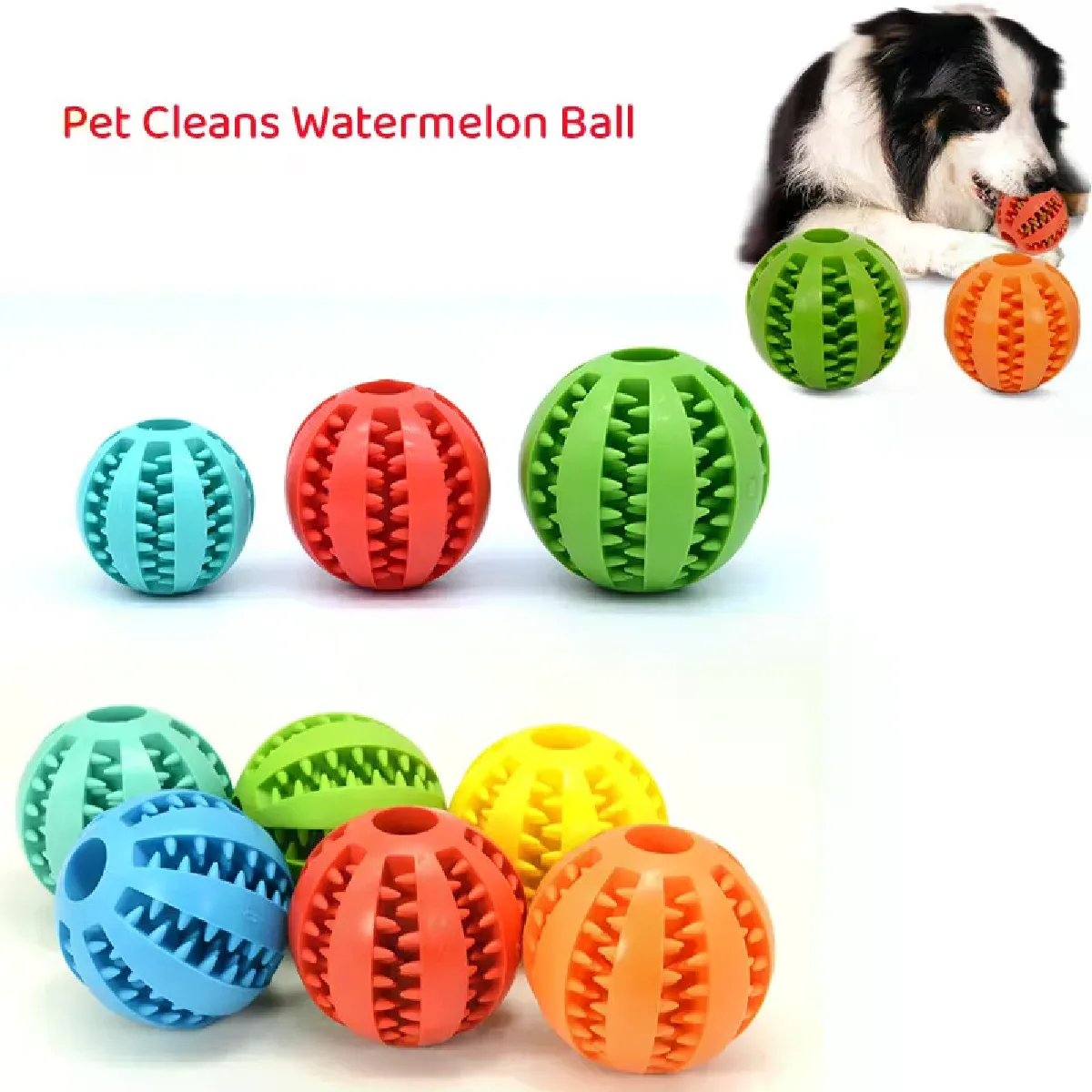 Comparer les prix de Balle interactive en silicone pour chien, jouet à mâcher pour petit chien, nettoyage des dents, balle élastique, produits pour animaux de compagnie 5/6/7 cm~02302