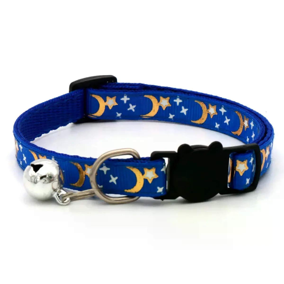 Collier pour chat/chien en feuille d'aluminium avec imprimé étoile, adorable collier de sécurité réglable avec boucle et clochette, accessoires pour chien et chat~01589