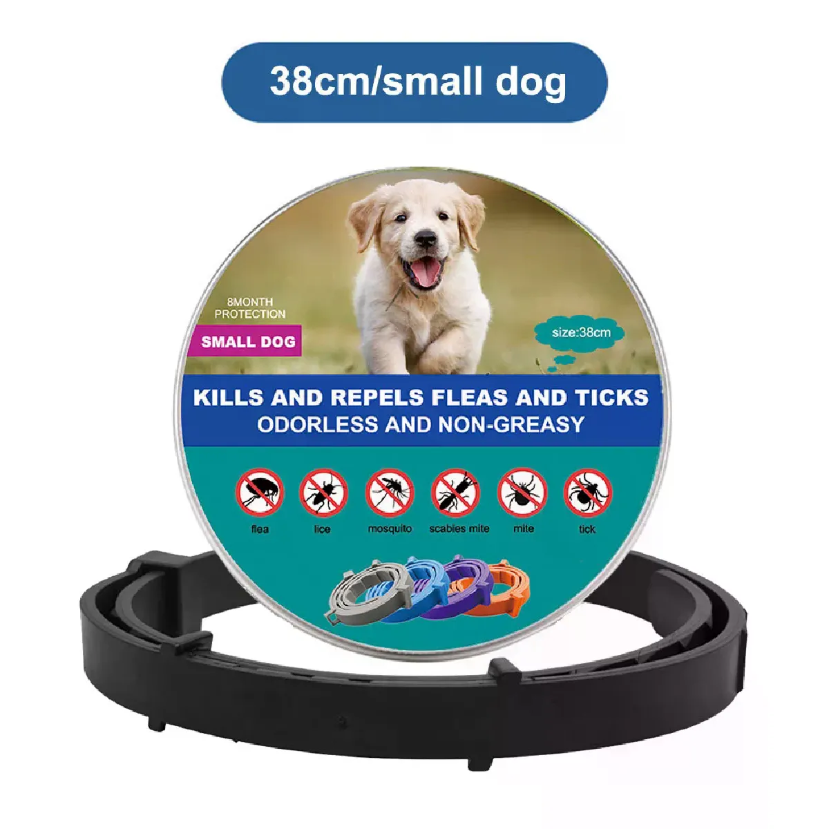 Nouveau collier pour chat, collier vétérinaire anti-puces et anti-tiques pour chiens et chats, collier antibactérien pour grands et petits chiens~00127