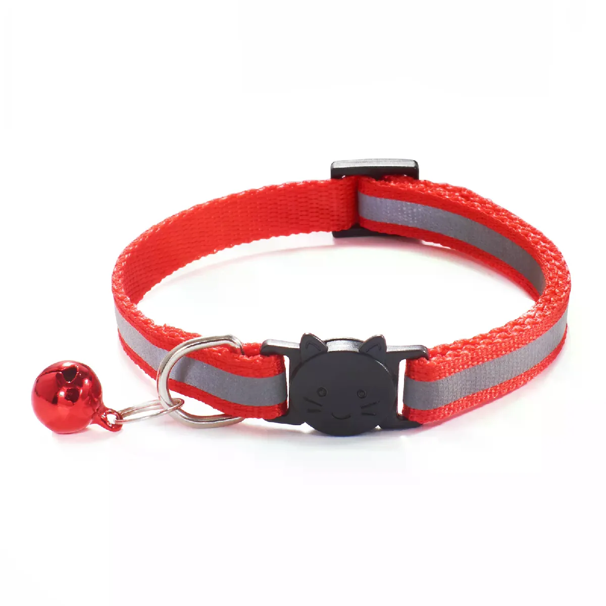 Collier réfléchissant pour chat avec anneau d'étanchéité et anneau de sécurité élastique réglable avec clochette Pet Products~00525