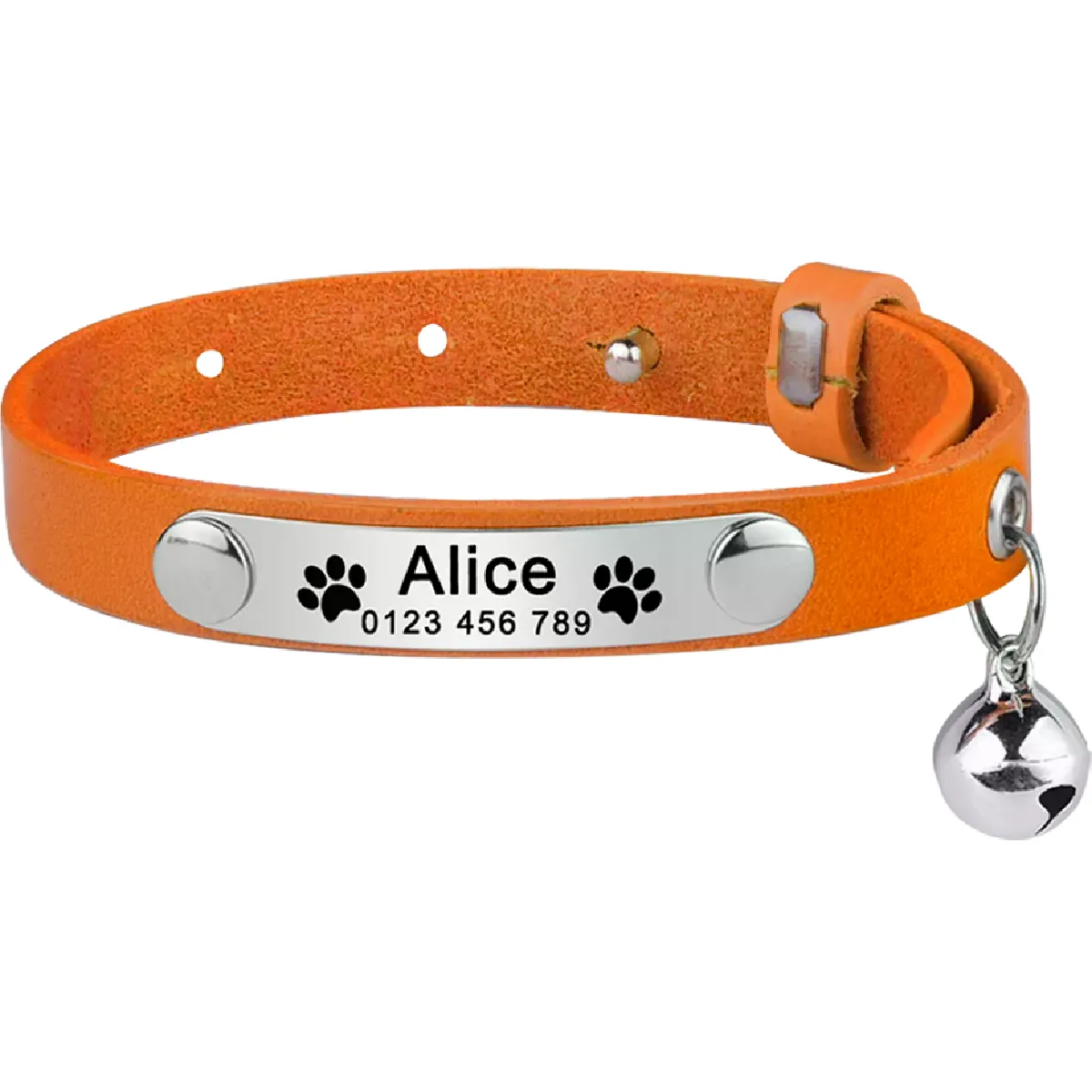 Collier pour chat réglable en cuir personnalisé, fournitures pour chat sculpté, petit chat, collier pour chat unisexe, accessoires pour chat~01452
