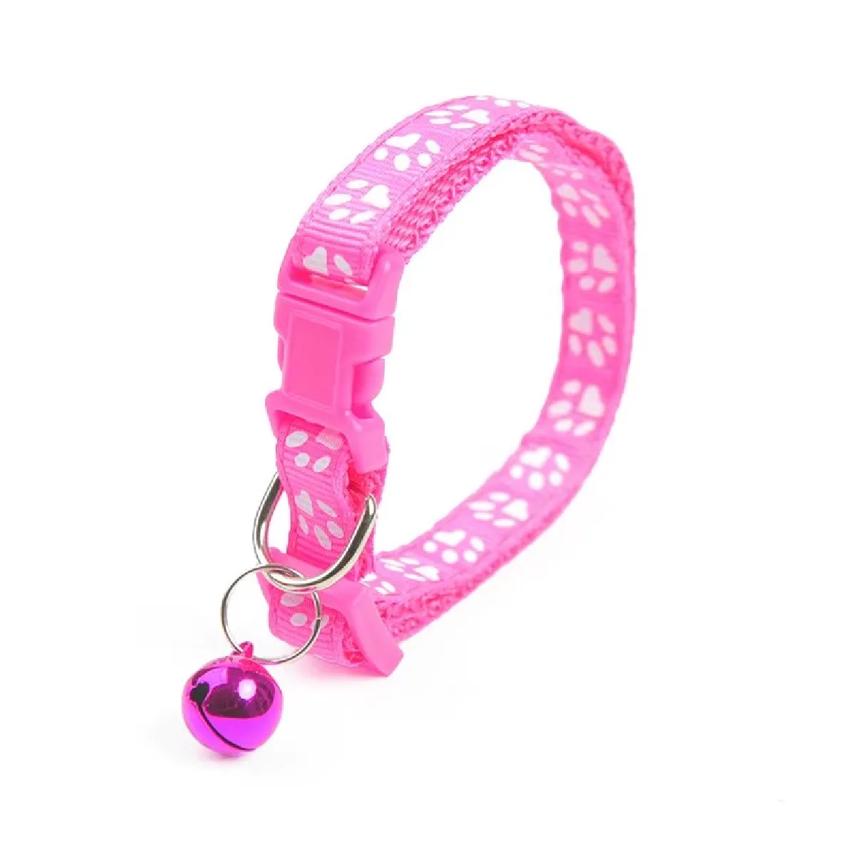 Collier pour chat coloré, collier pour chat, empreinte de patte de chien, collier réglable, pendentif pour collier pour animal de compagnie avec cloches, fournitures pour animaux de compagnie~01494
