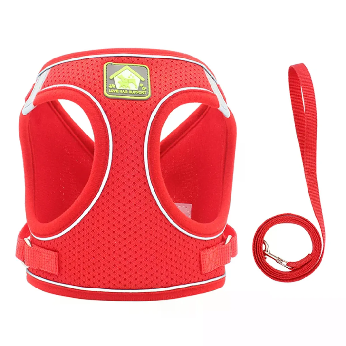 Comparer les prix de Débardeur réfléchissant pour chiot et chat avec laisse pour la promenade, collier réglable pour chat, harnais en maille polyester pour chiens de petite et moyenne taille~01724