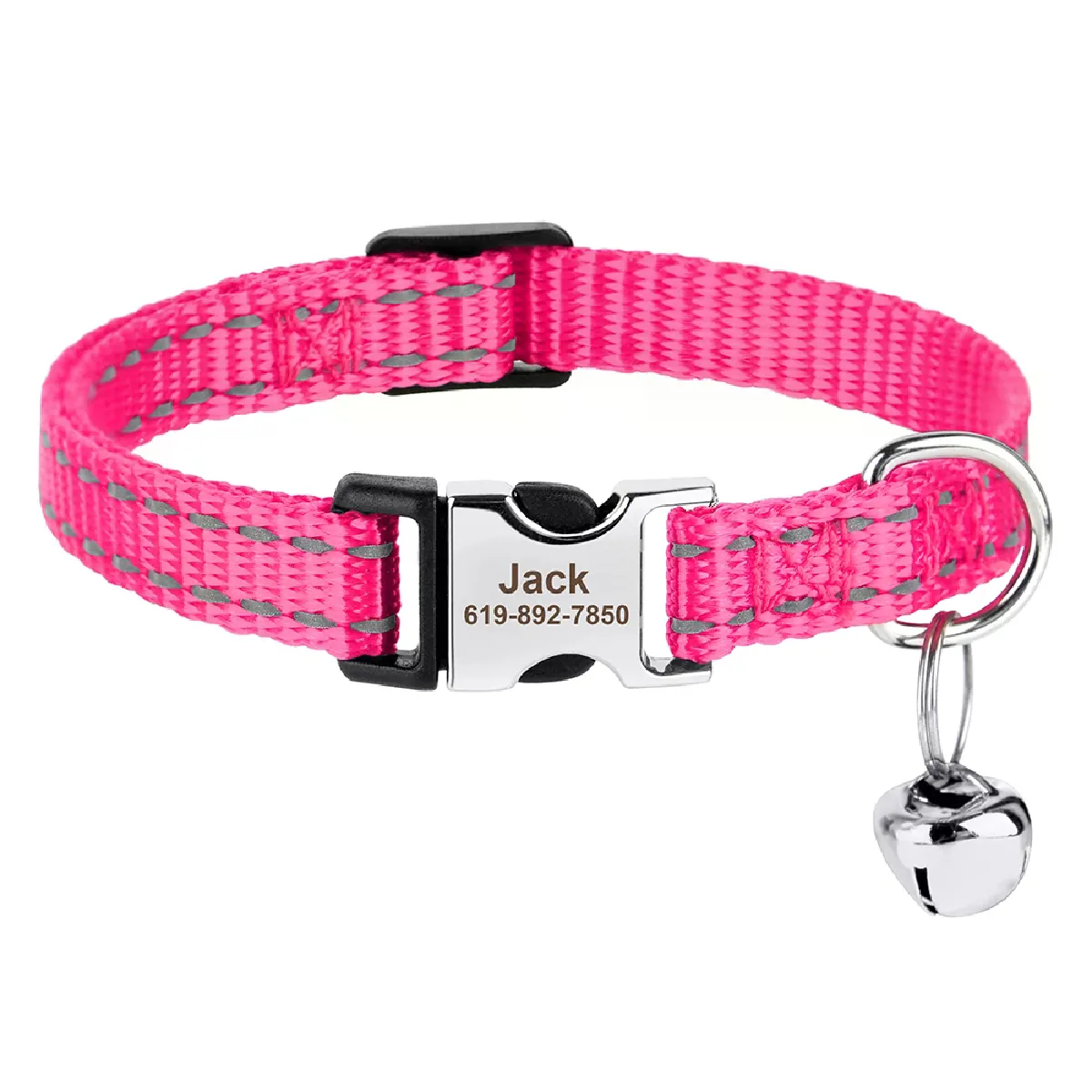 Collier pour chat imprimé personnalisé, collier réglable pour chaton et chien, avec plaque d'identification gravée gratuite, clochette, colliers anti-perte pour chat~00182