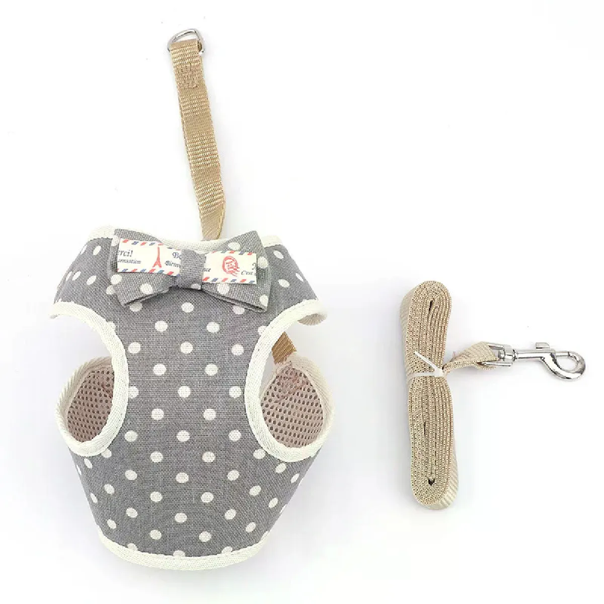 Comparer les prix de Ensemble harnais et laisse pour chat avec nœud papillon, harnais réglable pour chiot, laisse pour chat, vêtements, gilet en maille nylon, collier pour chaton, accessoires pour chat~00825