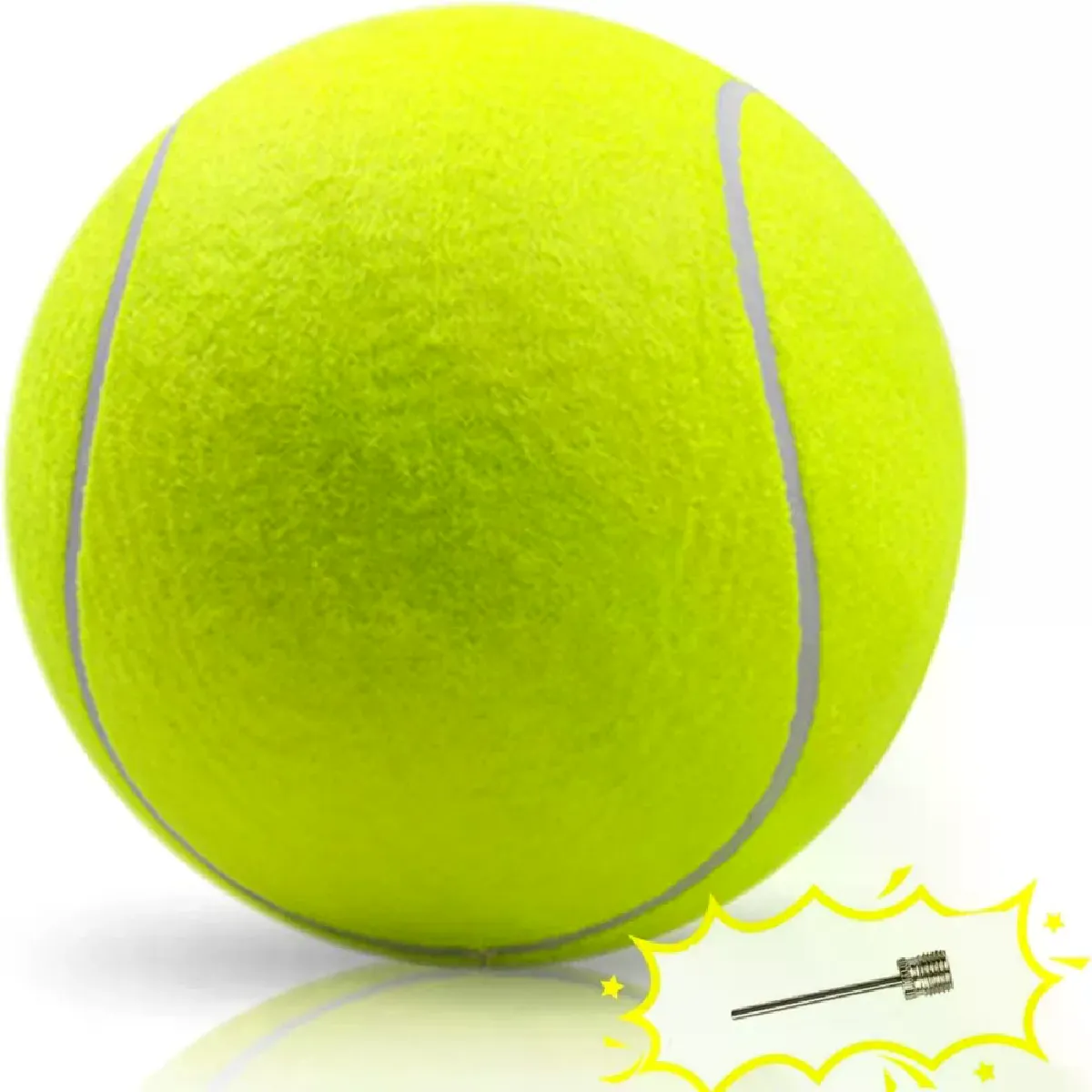 Comparer les prix de Balle de tennis pour chien de 9,5 pouces, grand jouet pour animaux de compagnie, balles de sport amusantes pour chien avec rembourrage en aiguilles~02816