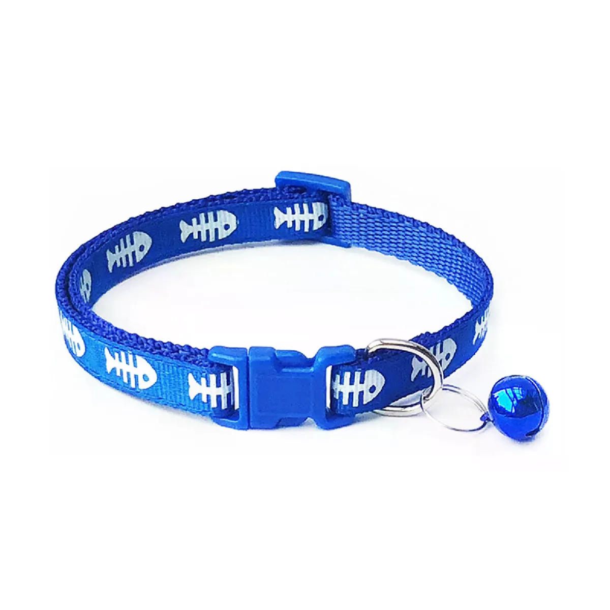 Collier réglable en polyester avec clochette pour chien et chat~00823