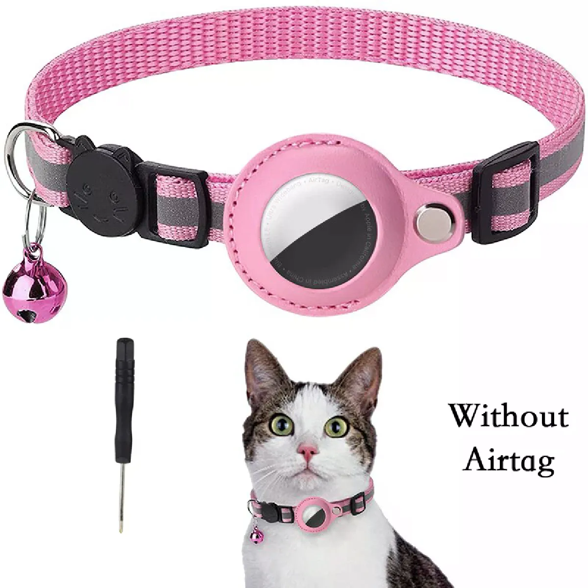 Meilleurs prix pour Étui de protection anti-perte pour collier Airtag Apple pour chat avec clochette, accessoires GPS pour animaux de compagnie~00632