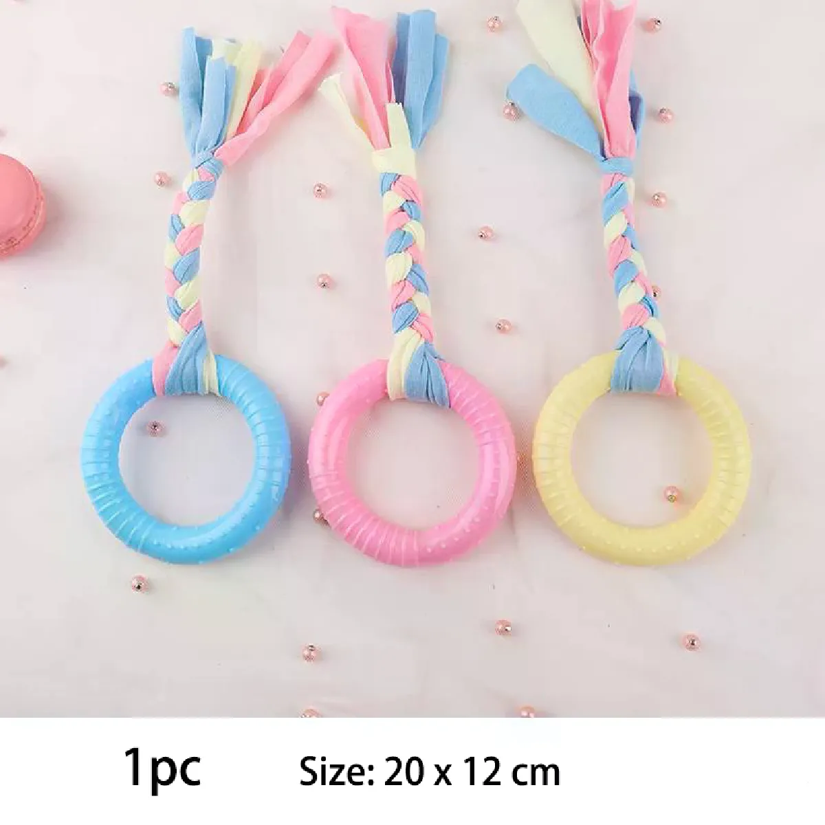 Comparer les prix de Jouets pour petits chiens à mâcher en TPR, nœuds, résistants aux morsures, nettoyage des dents, fournitures de dressage pour chiens, accessoires interactifs~03073