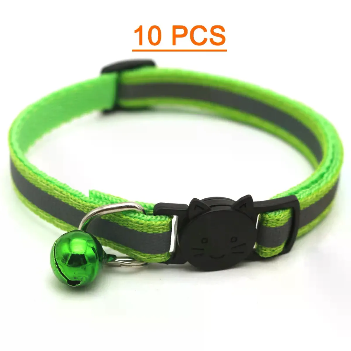 Lot de 10 colliers pour chat en gros avec clochette réglable pour chiot, chaton, livraison directe~00770